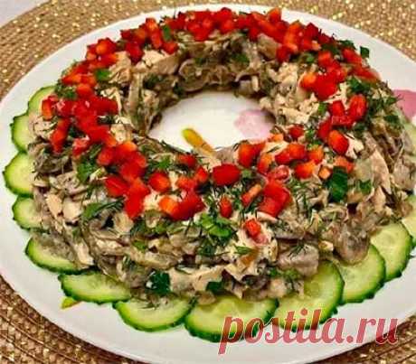 Салат с копченой курицей и грибами: фото рецепт, приготовление, ингредиенты, фото