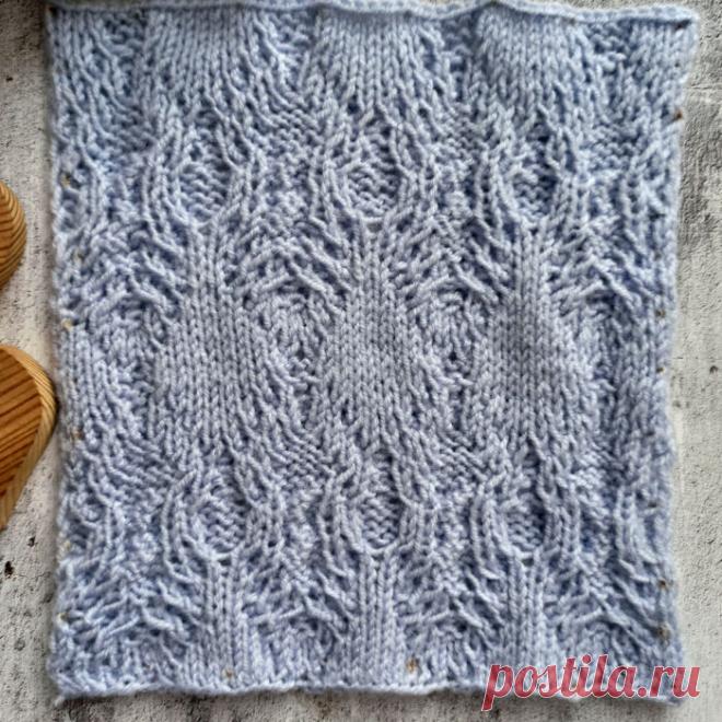 Красивые ромбы с косами узор спицами со схемой Самые красивые узоры спицами -