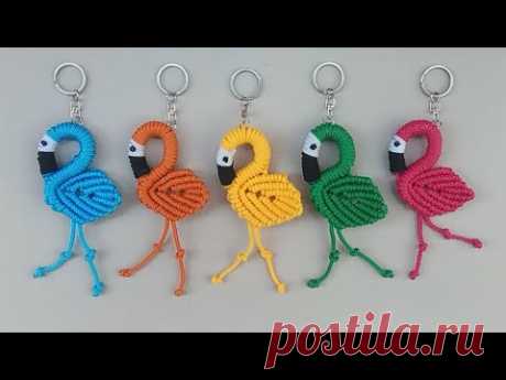 DIY | Macrame Keychain Flamingo | Macrame Keychain Tutorial - YouTube