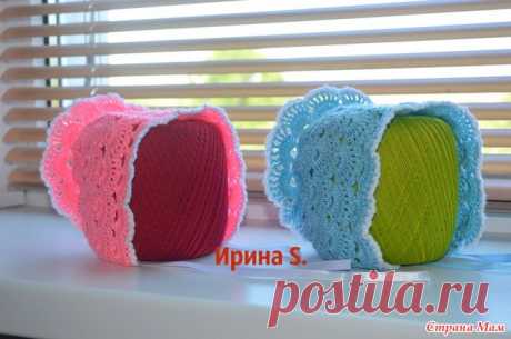 Чепчики для малышей Доброго времени суток! Вот такие чепчики для грудничков вязались в подарок дочкиным подружкам. Использовала мерсеризованый хлопок(Виолет, Макси, Ярнарт лили), крючек 1.5.