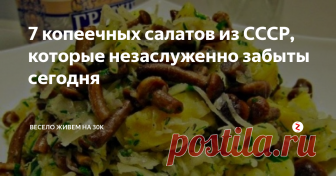7 копеечных салатов из СССР, которые незаслуженно забыты сегодня Никакого оливье, мимозы и селедки под шубой! Только реально забытые блюда.
