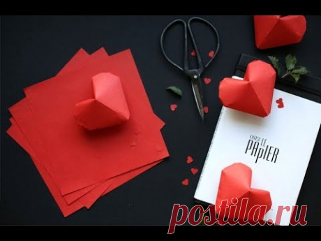 Как сделать объемные сердечки оригами. Мастер-класс.