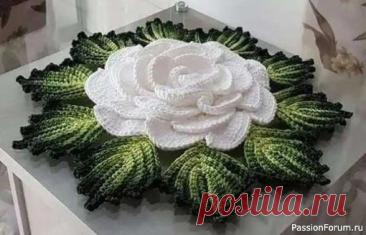 Большая салфетка крючком. Схема | Вязаные крючком аксессуары