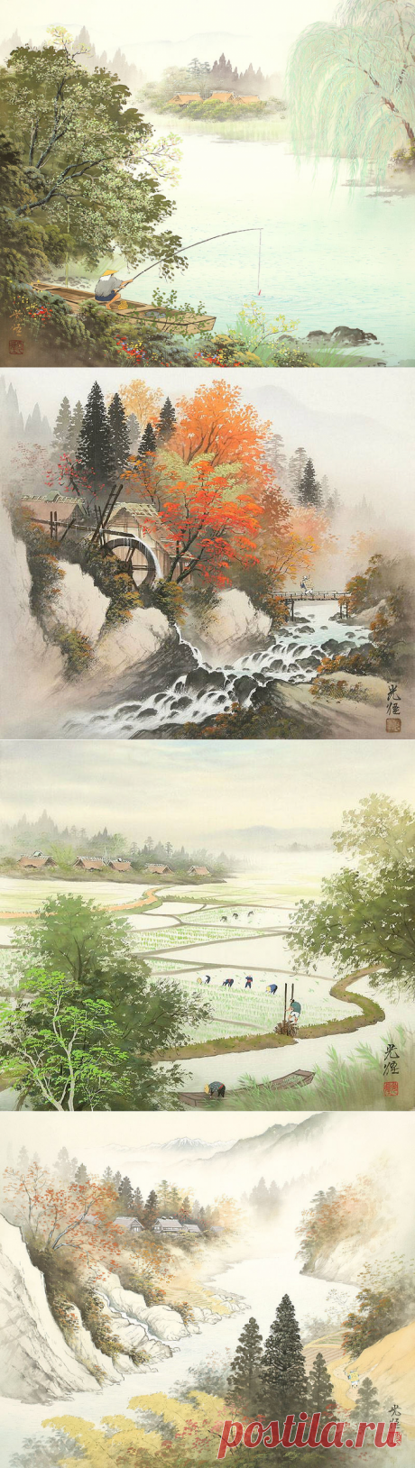 Природа в стиле сансуй. Японские пейзажи кисти Koukei Kojima
