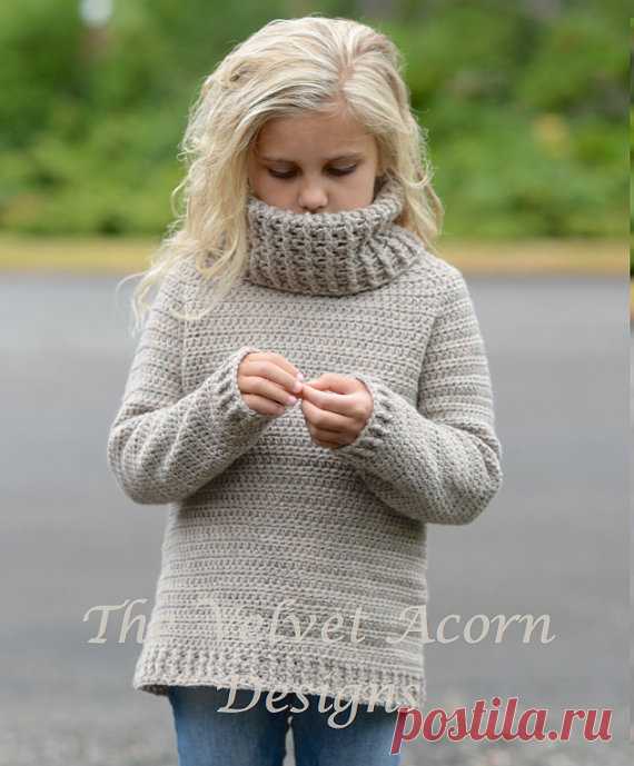 CROCHET PATTERN-The Portlynn Pullover 12/18m 2 3 by Thevelvetacorn