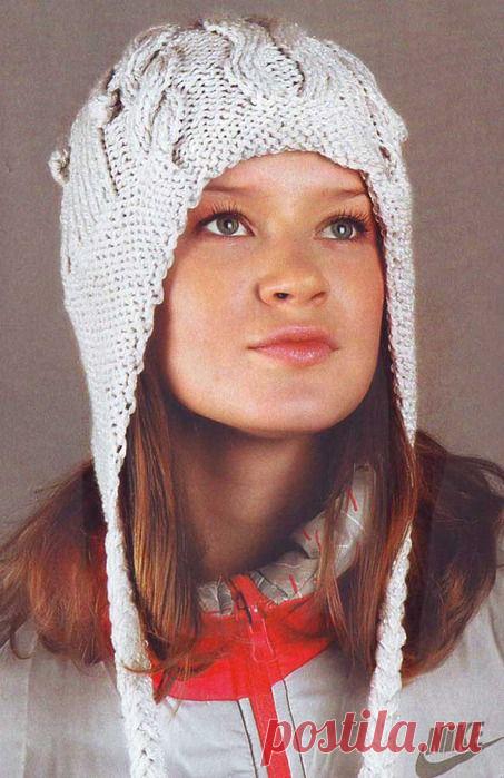 Вязаные женские шапки с ушками или завязками | Вяжем с Lana Vi