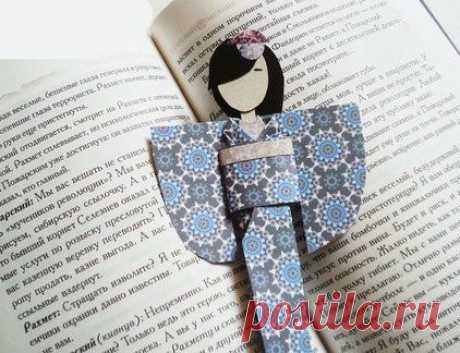 Делаем закладку из картона "Японка": мастер-класс