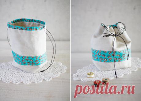 Small Drawstring Gift Bag  ~ DIY Tutorial Ideas!