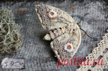 Бохо брошь "Мотылек" - мотылек