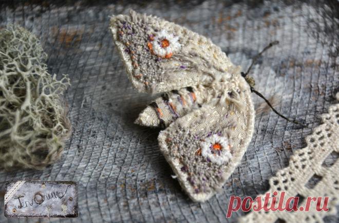 Бохо брошь "Мотылек" - мотылек