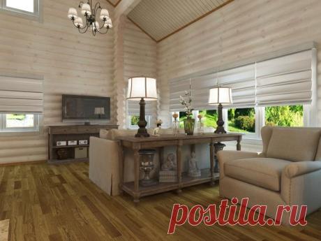 Дизайн гостиной деревянного дома фото