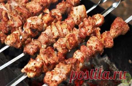 ФАНТАСТИЧЕСКИ МЯГКОЕ МЯСО НА ШАШЛЫКИ ЗА ПОЛЧАСА (3 СПОСОБА) 
1. Рецепт весьма прост: 
на 2 кг мяса - 1 большой киви или 2 маленьких. 
Спелые разминаем руками и перемешиваем с мясом,а твёрдые киви режем на мелкие кусочки тоже перемешиваем с мясом. Специи и лук - как обычно любите.мясо всегда становилось мягким всего за полчаса!!! 
2. Гранат 2 шт(желательно не гранатовый сок, а именно гранат) либо стакан сока, 2/3 стакана сухого красного вина (примерно 150 мг), лук (много) - это примерно на 4 кг