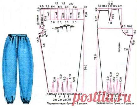 Сшить штаны женские выкройка как шаровары : : Шестьсот советов