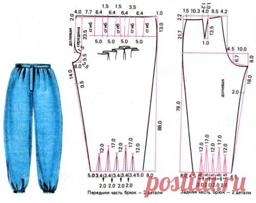 Сшить штаны женские выкройка как шаровары : : Шестьсот советов