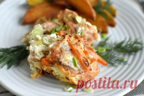 Рыба, запеченная в сметане с морковью - пошаговый рецепт с фото на Повар.ру