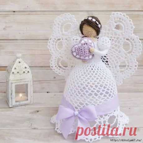 Нежные ажурные ангелочки крючком