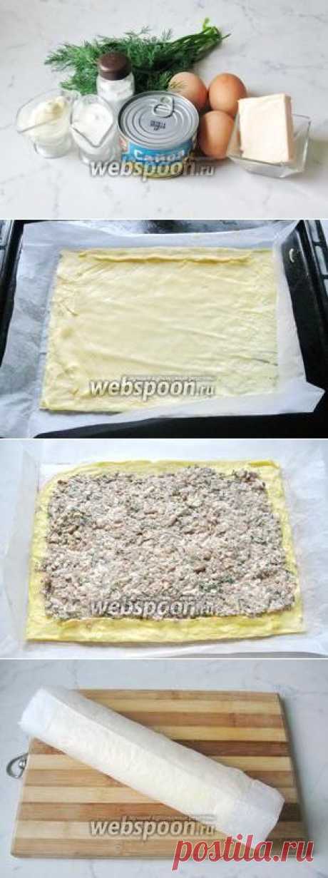 Яичный рулет с сайрой
