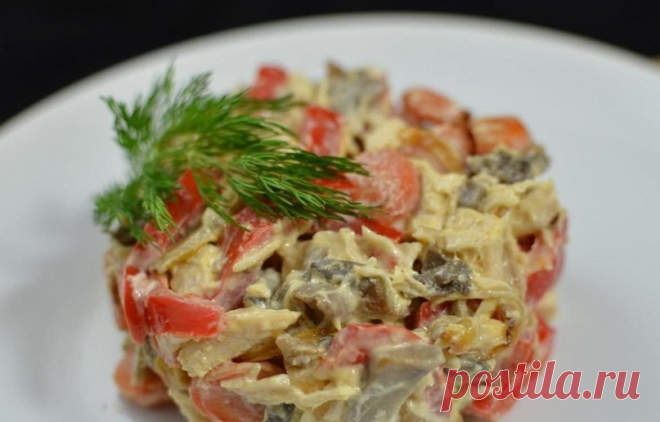 Салат (с курицей и маринованными грибами) | Журнал 