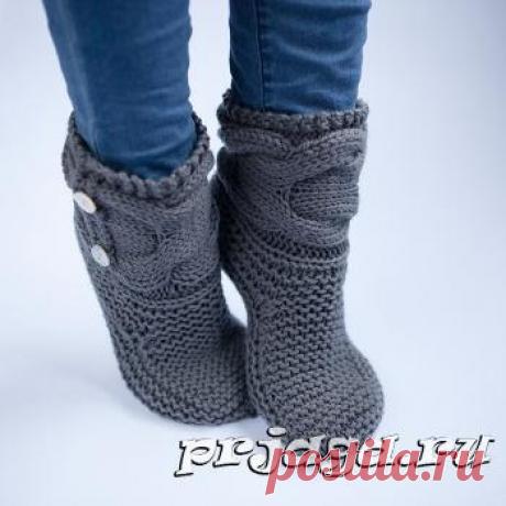 Женские следки сапожки спицами