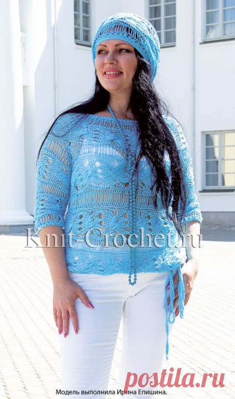 Пуловер поперечного вязания на спицах и берет. - Пуловеры женские спицами - Вязание спицами - Каталог статей - Вязание спицами и крючком