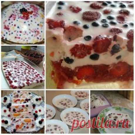 Сметанный десерт с желатином и фруктами — вкусно и низкокалорийно!