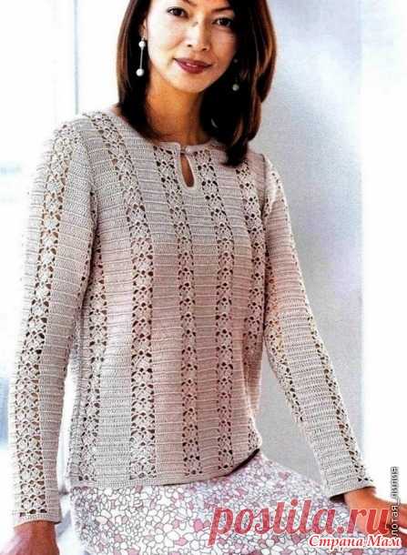 Пуловер крючком. Азиатская модель - Вязание - Страна Мам