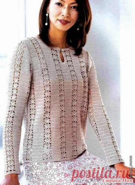 Пуловер крючком. Азиатская модель - Вязание - Страна Мам