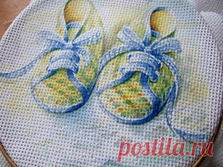 Мастер-класс декупаж по канве. Имитация вышивки крестом.
