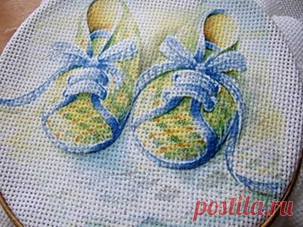 Мастер-класс декупаж по канве. Имитация вышивки крестом.