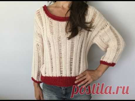 Свитерок пудрового цвета. Knit sweater.