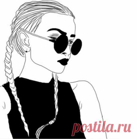 Красивые черно - белые рисунки девушек для срисовки: лицо, силуэт и со спины ⭐ Забавник