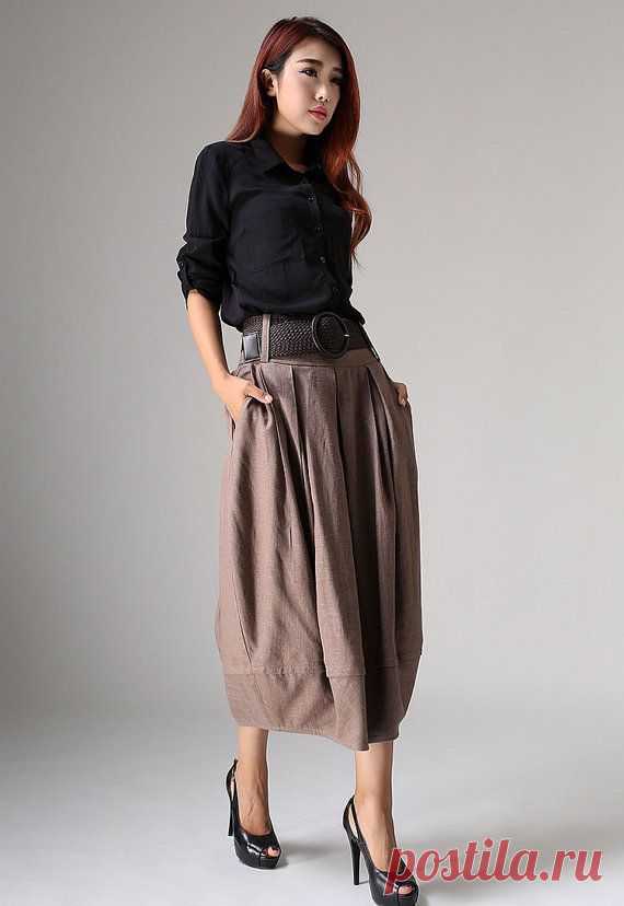 Linen skirt maxi skirt women long skirt 1032 by xiaolizi on Etsy