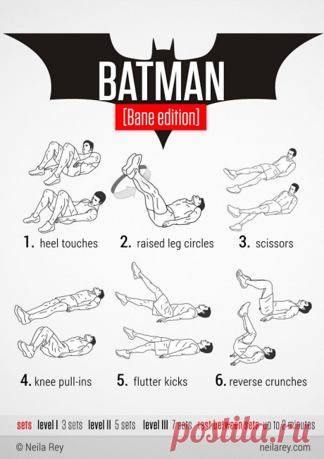 Батман )))
Дёшево и эффективно! Класс! 100 no-equipment workouts