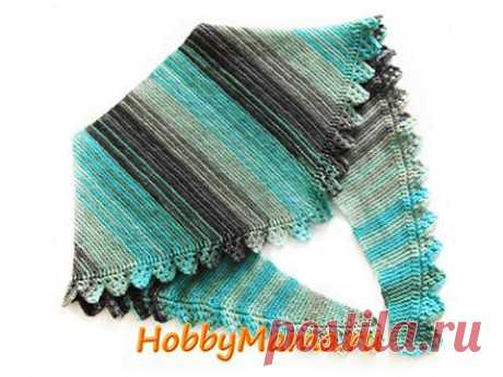 Вязание спицами: Шарф-бактус с ажурной каймой. Описание. Схема | HobbyMama