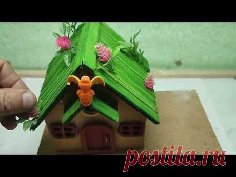 Осенние поделки из природных материалов. Домик на опушке.DIY. Autumn crafts from natural materials.