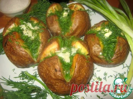 Картошка с чесноком и зеленью - кулинарный рецепт