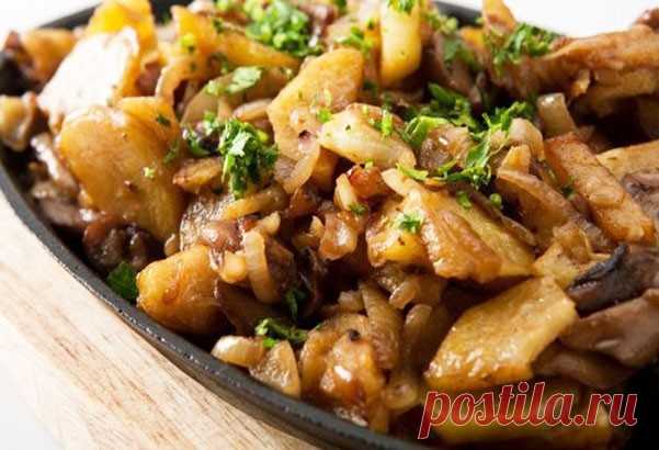 Картофель тушеный со свежими грибами — Домашняя кулинария
