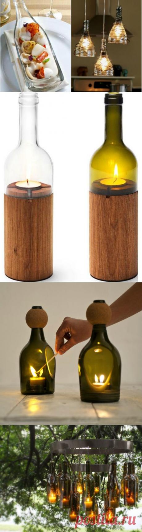 20 идей превращения винных бутылок в стильные и функциональные бытовые предметы