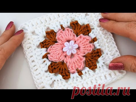 ОЧЕНЬ ЛЕГКИЙ И НЕЖНЫЙ КВАДРАТ, ВЯЗАННЫЙ КРЮЧКОМ
