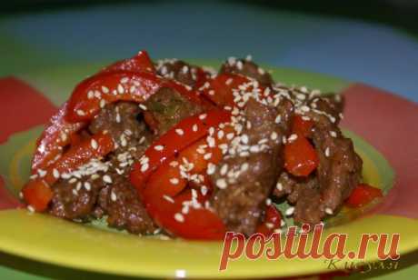 Вкусная телятинка с кунжутными семечками