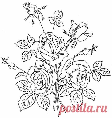Розы - вышивка