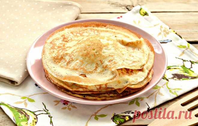 Дрожжевые блинчики с дырочками на сыворотке