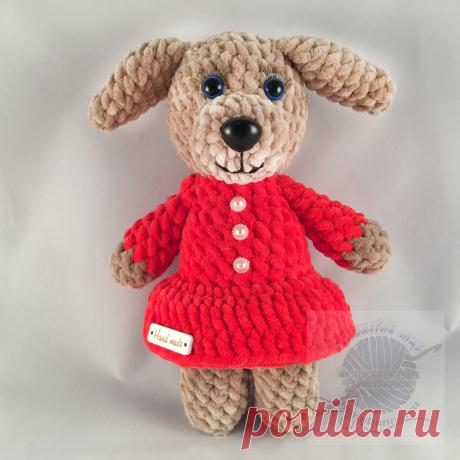 Вязание амигуруми собачка, в платье, 25 см. Купить недорого!Плюшевый мир Мастерская игрушек Анны Ганоцкой