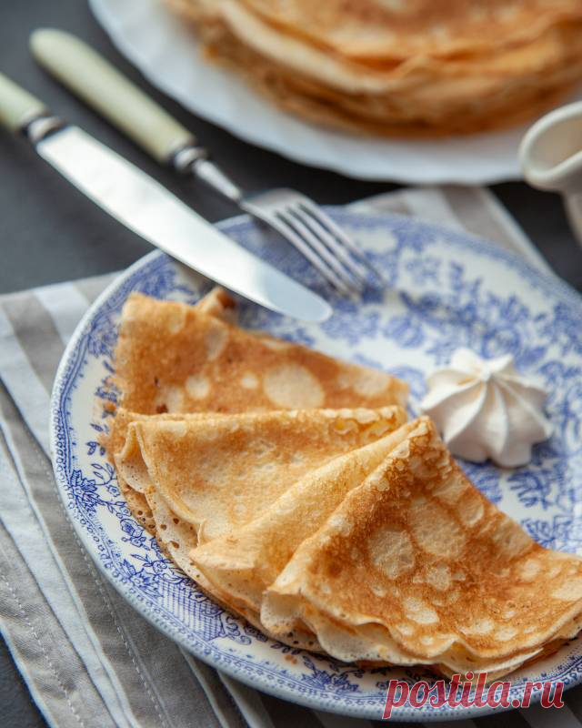 Блины классические на молоке — Домашняя кулинария