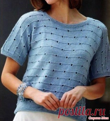 Летний джемпер от дизайнера Melissa Leapman. Спицы. - ВЯЗАНАЯ МОДА+ ДЛЯ НЕМОДЕЛЬНЫХ ДАМ - Страна Мам