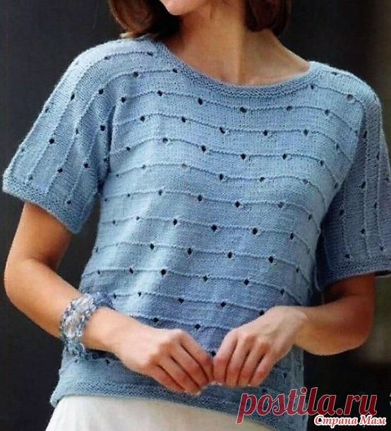 Летний джемпер от дизайнера Melissa Leapman. Спицы. - ВЯЗАНАЯ МОДА+ ДЛЯ НЕМОДЕЛЬНЫХ ДАМ - Страна Мам