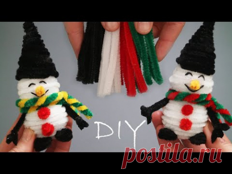 FUNNY SNOWMAN made of pipe cleaner DIY
