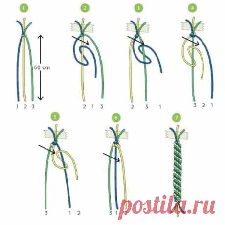 Фенечки из разноцветной пряжи для хорошего настроения