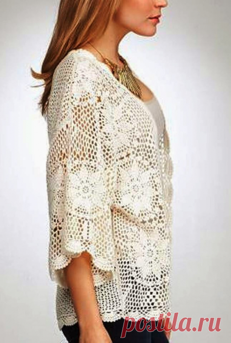 Irish crochet &amp;: Белый жакет. Много фото, Схемы.