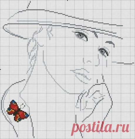 ​Вышивка: контуры девушек